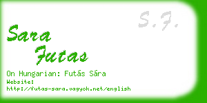 sara futas business card
